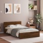 vidaXL Bettgestell mit Kopfteil Braun Eiche-Optik 120x190 cm vidaXL Bettgestell mit Kopfteil Braun Eiche-Optik 120x190 cm