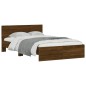 vidaXL Bettgestell mit Kopfteil Braun Eiche-Optik 120x190 cm vidaXL Bettgestell mit Kopfteil Braun Eiche-Optik 120x190 cm