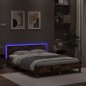 vidaXL Bettgestell mit Kopfteil LED-Beleuchtung Räuchereiche 150x200cm vidaXL Bettgestell mit Kopfteil LED-Beleuchtung Räuchereiche 150x200cm