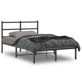 vidaXL Bettgestell mit Kopfteil Metall Schwarz 120x200 cm