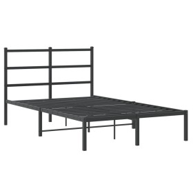 vidaXL Bettgestell mit Kopfteil Metall Schwarz 120x200 cm