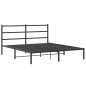 vidaXL Bettgestell mit Kopfteil Metall Schwarz 160x200 cm vidaXL Bettgestell mit Kopfteil Metall Schwarz 160x200 cm