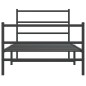 vidaXL Bettgestell mit Kopf- und Fußteil Metall Schwarz 100x190 cm vidaXL Bettgestell mit Kopf- und Fußteil Metall Schwarz 100x190 cm