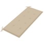 Gartenbank mit Beige Auflage 120 cm Massivholz Teak Gartenbank mit Beige Auflage 120 cm Massivholz Teak