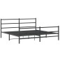 vidaXL Bettgestell mit Kopf- und Fußteil Metall Schwarz 193x203 cm
