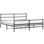 vidaXL Bettgestell mit Kopf- und Fußteil Metall Schwarz 193x203 cm