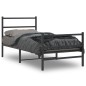 vidaXL Bettgestell mit Kopf- und Fußteil Metall Schwarz 90x190 cm vidaXL Bettgestell mit Kopf- und Fußteil Metall Schwarz 90x190 cm