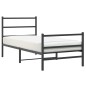 vidaXL Bettgestell mit Kopf- und Fußteil Metall Schwarz 90x190 cm vidaXL Bettgestell mit Kopf- und Fußteil Metall Schwarz 90x190 cm