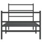 vidaXL Bettgestell mit Kopf- und Fußteil Metall Schwarz 90x190 cm vidaXL Bettgestell mit Kopf- und Fußteil Metall Schwarz 90x190 cm