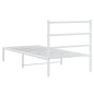 vidaXL Bettgestell mit Kopfteil Metall Weiß 90x190 cm vidaXL Bettgestell mit Kopfteil Metall Weiß 90x190 cm