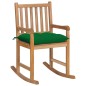 Schaukelstuhl mit Grünem Kissen Massivholz Teak Schaukelstuhl mit Grünem Kissen Massivholz Teak