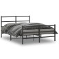 vidaXL Bettgestell mit Kopf- und Fußteil Metall Schwarz 135x190 cm vidaXL Bettgestell mit Kopf- und Fußteil Metall Schwarz 135x190 cm
