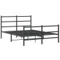 vidaXL Bettgestell mit Kopf- und Fußteil Metall Schwarz 135x190 cm vidaXL Bettgestell mit Kopf- und Fußteil Metall Schwarz 135x190 cm
