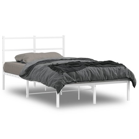 vidaXL Bettgestell mit Kopfteil Metall Weiß 120x200 cm