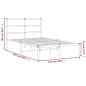 vidaXL Bettgestell mit Kopfteil Metall Weiß 120x200 cm vidaXL Bettgestell mit Kopfteil Metall Weiß 120x200 cm