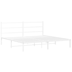 vidaXL Bettgestell mit Kopfteil Metall Weiß 183x213 cm