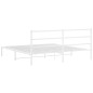 vidaXL Bettgestell mit Kopfteil Metall Weiß 183x213 cm vidaXL Bettgestell mit Kopfteil Metall Weiß 183x213 cm