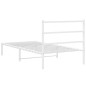 vidaXL Bettgestell mit Kopfteil Metall Weiß 107x203 cm vidaXL Bettgestell mit Kopfteil Metall Weiß 107x203 cm