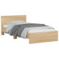 vidaXL Bettgestell mit Kopfteil Sonoma-Eiche 100x200 cm Holzwerkstoff vidaXL Bettgestell mit Kopfteil Sonoma-Eiche 100x200 cm Holzwerkstoff