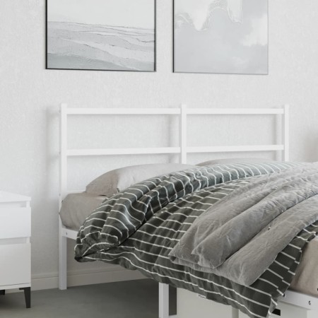 vidaXL Kopfteil Metall Weiß 135 cm