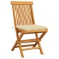 Gartenstühle mit Cremeweißen Kissen 2 Stk. Massivholz Teak Gartenstühle mit Cremeweißen Kissen 2 Stk. Massivholz Teak