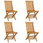 vidaXL Gartenstühle mit Grauen Kissen 4 Stk. Massivholz Teak vidaXL Gartenstühle mit Grauen Kissen 4 Stk. Massivholz Teak