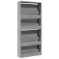 vidaXL Schuhschrank mit Spiegel 4 Fächer Grau Sonoma 63x17x134 cm vidaXL Schuhschrank mit Spiegel 4 Fächer Grau Sonoma 63x17x134 cm