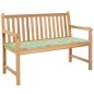 Gartenbank mit Blattmuster-Auflage 120 cm Massivholz Teak Gartenbank mit Blattmuster-Auflage 120 cm Massivholz Teak