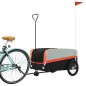 vidaXL Fahrradanhänger Schwarz und Orange 45 kg Eisen vidaXL Fahrradanhänger Schwarz und Orange 45 kg Eisen