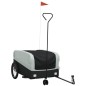 vidaXL Fahrradanhänger Schwarz und Grau 45 kg Eisen vidaXL Fahrradanhänger Schwarz und Grau 45 kg Eisen