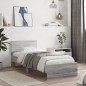 vidaXL Bettgestell mit Kopfteil und LED-Leuchten Grau Sonoma 90x200 cm vidaXL Bettgestell mit Kopfteil und LED-Leuchten Grau Sonoma 90x200 cm