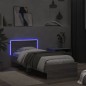 vidaXL Bettgestell mit Kopfteil und LED-Leuchten Grau Sonoma 90x200 cm vidaXL Bettgestell mit Kopfteil und LED-Leuchten Grau Sonoma 90x200 cm