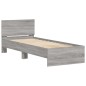vidaXL Bettgestell mit Kopfteil und LED-Leuchten Grau Sonoma 90x200 cm vidaXL Bettgestell mit Kopfteil und LED-Leuchten Grau Sonoma 90x200 cm