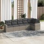 vidaXL 6-tlg. Garten-Sofagarnitur mit Kissen Grau Poly Rattan vidaXL 6-tlg. Garten-Sofagarnitur mit Kissen Grau Poly Rattan