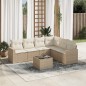 vidaXL 7-tlg. Garten-Sofagarnitur mit Kissen Beige Poly Rattan vidaXL 7-tlg. Garten-Sofagarnitur mit Kissen Beige Poly Rattan