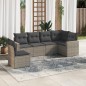 vidaXL 6-tlg. Garten-Sofagarnitur mit Kissen Grau Poly Rattan vidaXL 6-tlg. Garten-Sofagarnitur mit Kissen Grau Poly Rattan