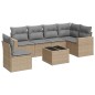 vidaXL 7-tlg. Garten-Sofagarnitur mit Kissen Beige Poly Rattan vidaXL 7-tlg. Garten-Sofagarnitur mit Kissen Beige Poly Rattan