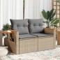 vidaXL Gartensofa mit Kissen 2-Sitzer Beige Poly Rattan vidaXL Gartensofa mit Kissen 2-Sitzer Beige Poly Rattan