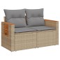 vidaXL Gartensofa mit Kissen 2-Sitzer Beige Poly Rattan vidaXL Gartensofa mit Kissen 2-Sitzer Beige Poly Rattan