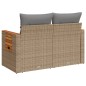 vidaXL Gartensofa mit Kissen 2-Sitzer Beige Poly Rattan vidaXL Gartensofa mit Kissen 2-Sitzer Beige Poly Rattan