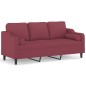 vidaXL 3-Sitzer-Sofa mit Zierkissen Weinrot 180 cm Stoff vidaXL 3-Sitzer-Sofa mit Zierkissen Weinrot 180 cm Stoff