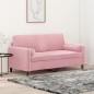 vidaXL 2-Sitzer-Sofa mit Zierkissen Rosa 140 cm Samt vidaXL 2-Sitzer-Sofa mit Zierkissen Rosa 140 cm Samt