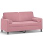 vidaXL 2-Sitzer-Sofa mit Zierkissen Rosa 140 cm Samt vidaXL 2-Sitzer-Sofa mit Zierkissen Rosa 140 cm Samt