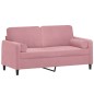 vidaXL 2-Sitzer-Sofa mit Zierkissen Rosa 140 cm Samt vidaXL 2-Sitzer-Sofa mit Zierkissen Rosa 140 cm Samt