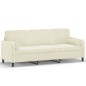 vidaXL 3-Sitzer-Sofa mit Zierkissen Creme 180 cm Samt vidaXL 3-Sitzer-Sofa mit Zierkissen Creme 180 cm Samt