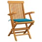 Gartenstühle mit Blauen Kissen 2 Stk. Massivholz Teak Gartenstühle mit Blauen Kissen 2 Stk. Massivholz Teak