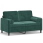 vidaXL 2-Sitzer-Sofa mit Zierkissen Dunkelgrün 120 cm Samt vidaXL 2-Sitzer-Sofa mit Zierkissen Dunkelgrün 120 cm Samt