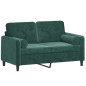vidaXL 2-Sitzer-Sofa mit Zierkissen Dunkelgrün 120 cm Samt vidaXL 2-Sitzer-Sofa mit Zierkissen Dunkelgrün 120 cm Samt