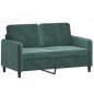 vidaXL 2-Sitzer-Sofa mit Zierkissen Dunkelgrün 120 cm Samt vidaXL 2-Sitzer-Sofa mit Zierkissen Dunkelgrün 120 cm Samt
