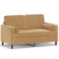 vidaXL 2-Sitzer-Sofa mit Zierkissen Braun 120 cm Samt vidaXL 2-Sitzer-Sofa mit Zierkissen Braun 120 cm Samt